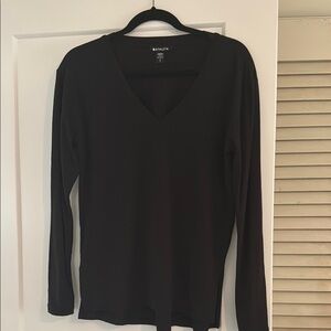 Athleta Classic Black V-Neck Long Sleeve